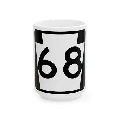 PA-68 (Pennsylvania) (Road Sign) White Coffee Mug 15oz - Go Mug Yourself