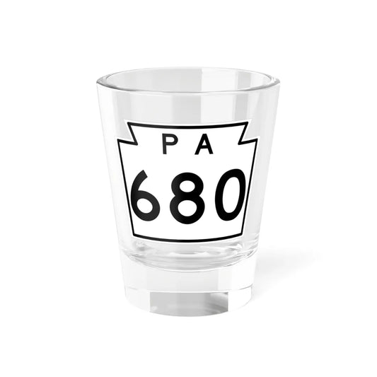 PA-680 1960 (Pennsylvania) (Road Sign) Shot Glass 1.5oz 1.5oz - Go Mug Yourself
