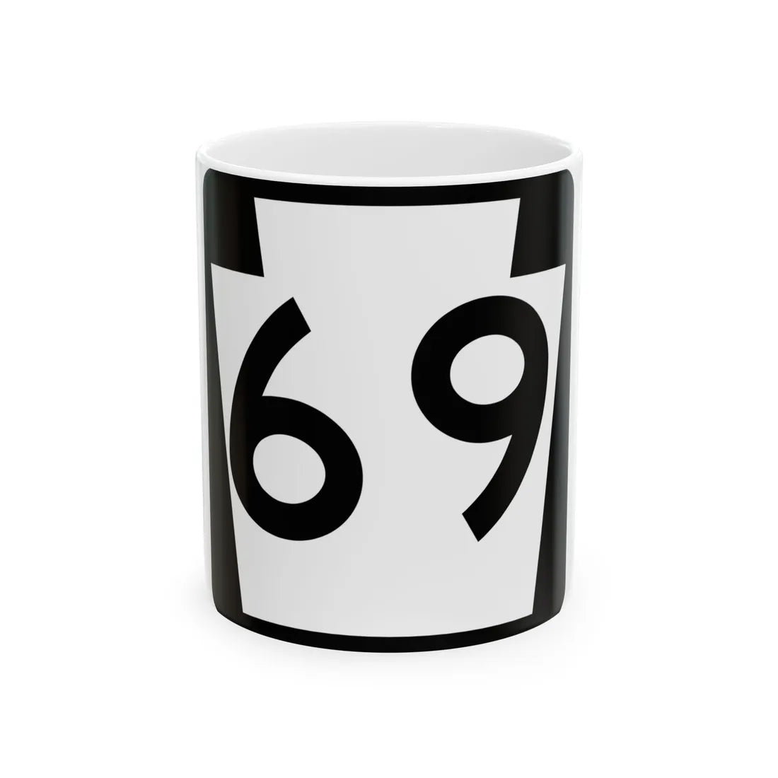 PA-69 (Pennsylvania) (Road Sign) White Coffee Mug 11oz - Go Mug Yourself