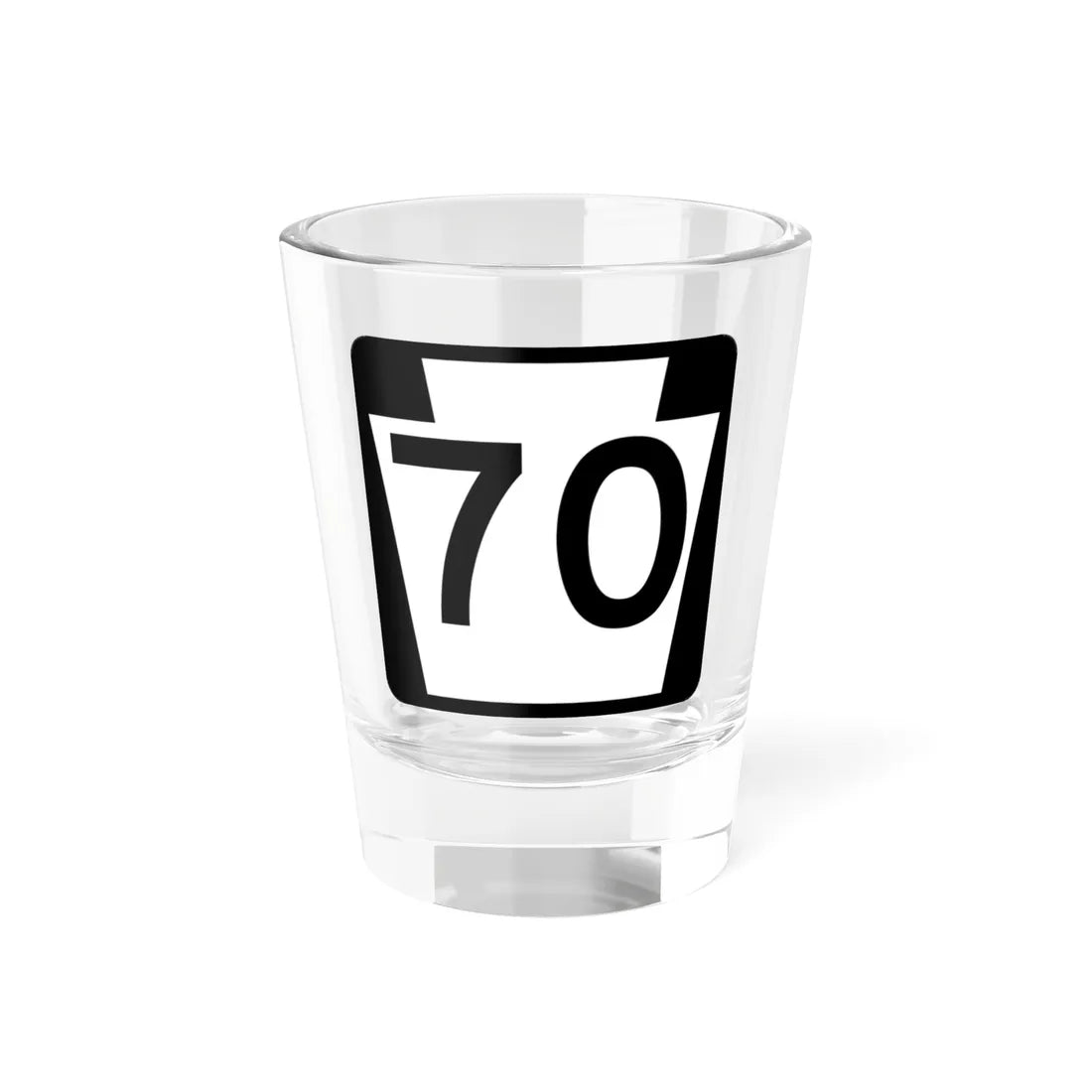 PA-70 (Pennsylvania) (Road Sign) Shot Glass 1.5oz 1.5oz - Go Mug Yourself