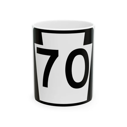 PA-70 (Pennsylvania) (Road Sign) White Coffee Mug 11oz - Go Mug Yourself