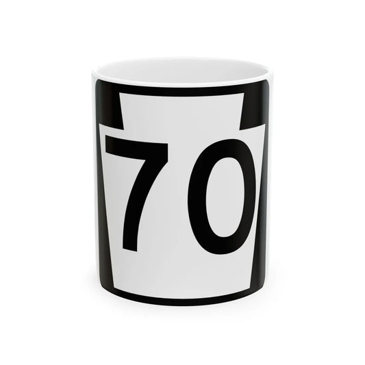 PA-70 (Pennsylvania) (Road Sign) White Coffee Mug 11oz - Go Mug Yourself