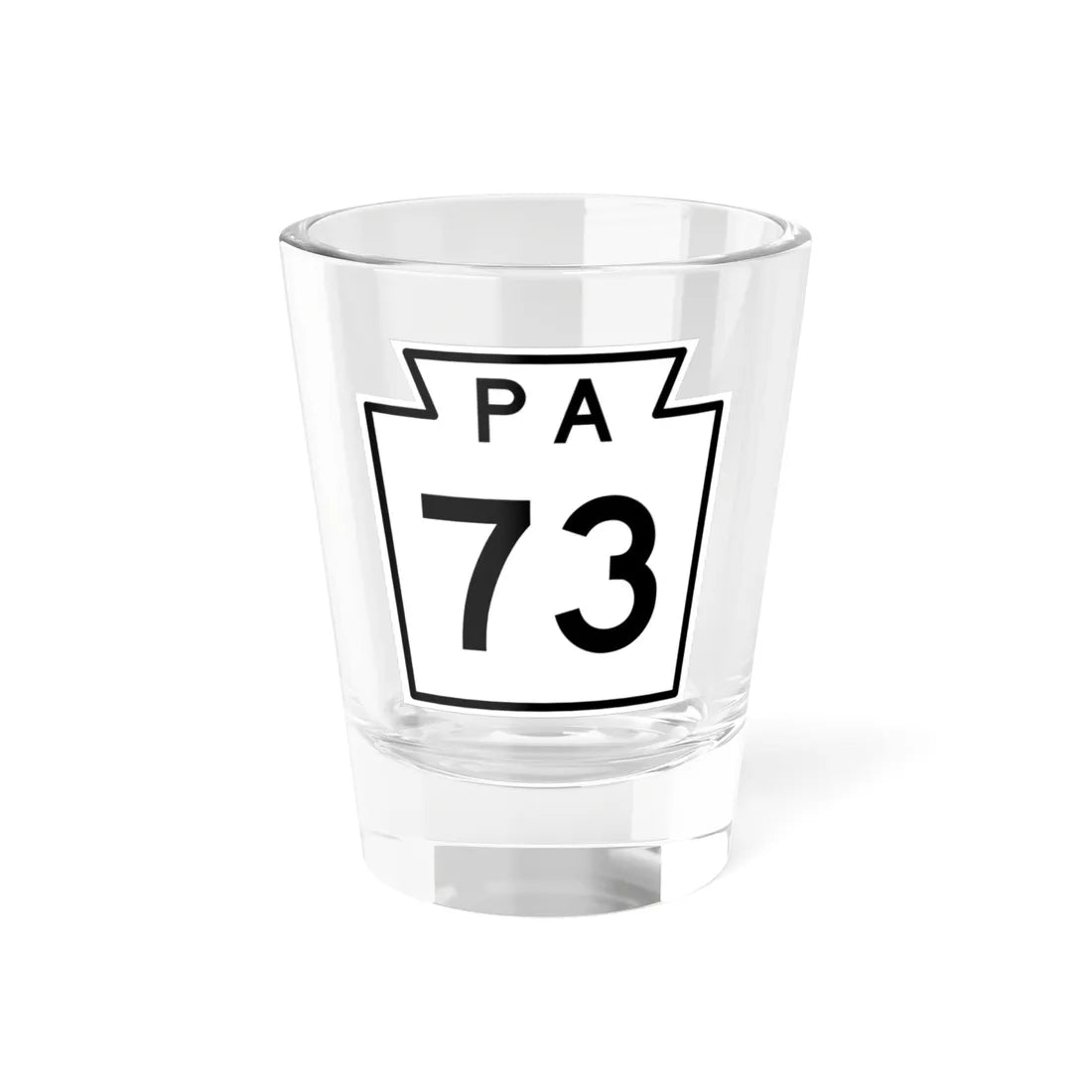 PA-73 1960 (Pennsylvania) (Road Sign) Shot Glass 1.5oz 1.5oz - Go Mug Yourself