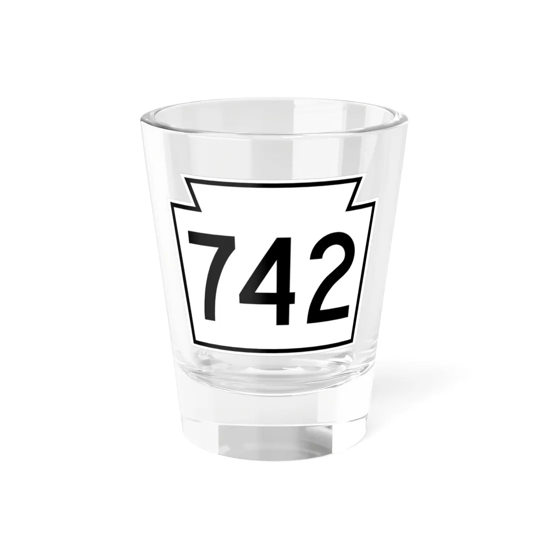 PA-742 1962 (Pennsylvania) (Road Sign) Shot Glass 1.5oz 1.5oz - Go Mug Yourself