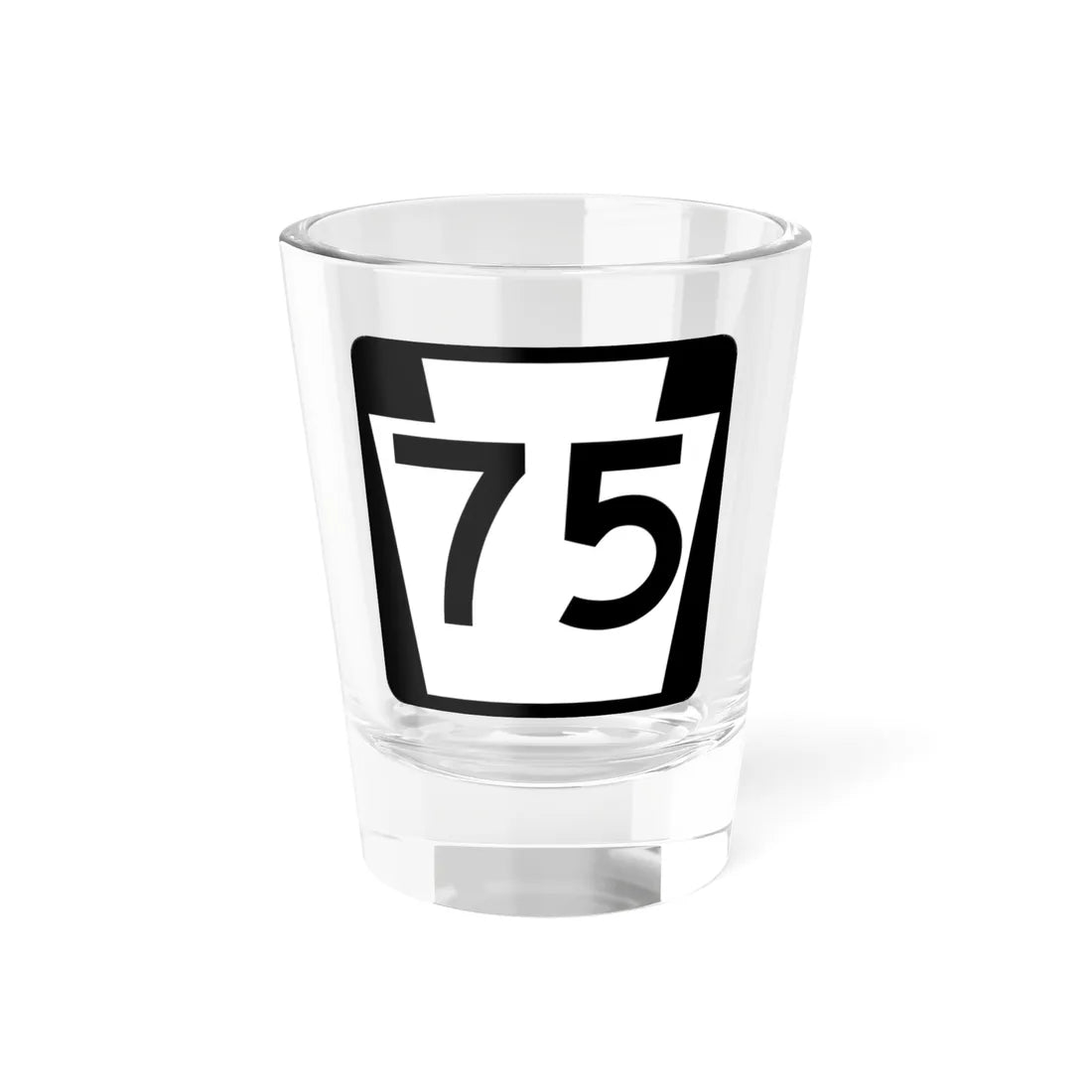 PA-75 (Pennsylvania) (Road Sign) Shot Glass 1.5oz 1.5oz - Go Mug Yourself