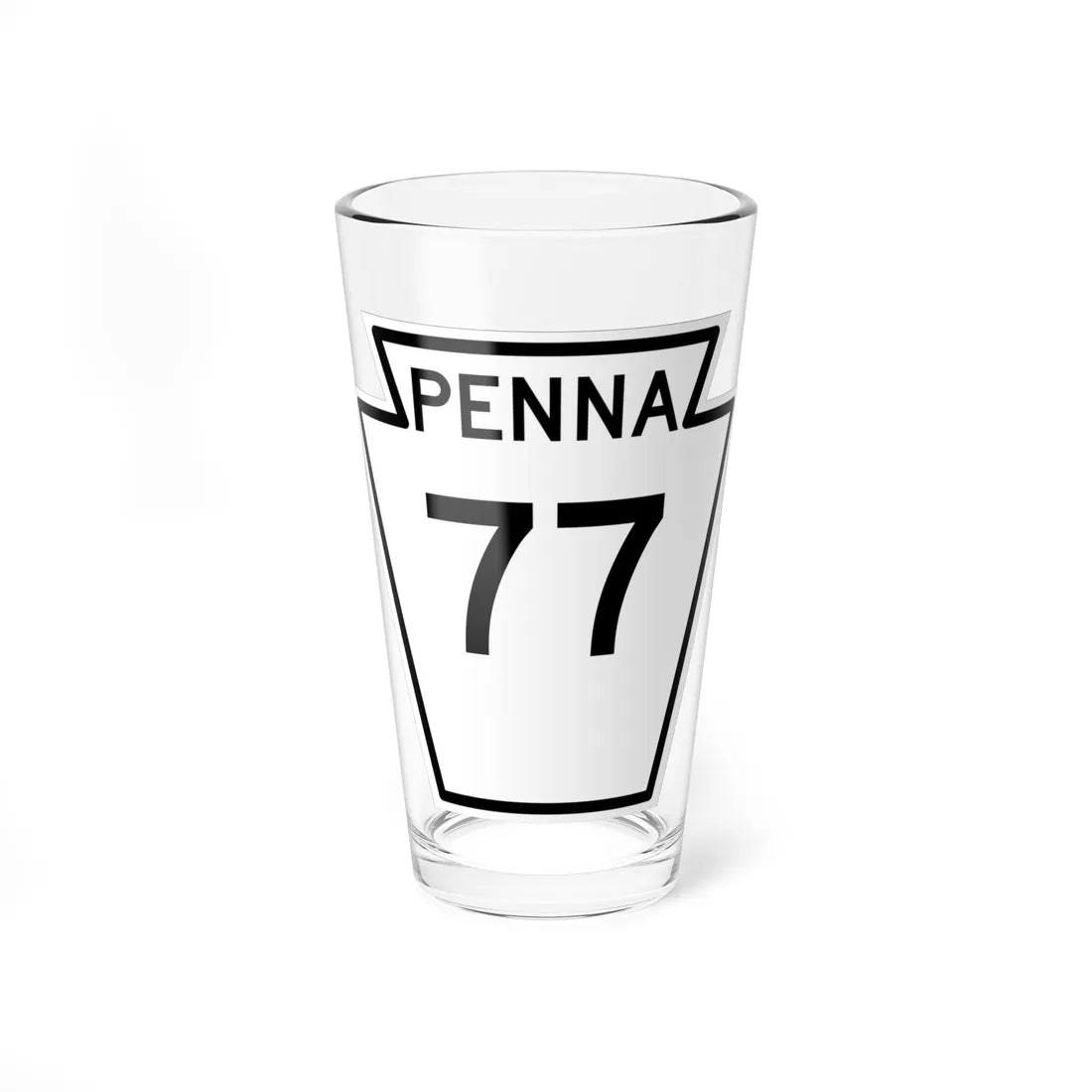 PA-77 1948 (Pennsylvania) (Road Sign) Pint Glass 16oz 16oz - Go Mug Yourself
