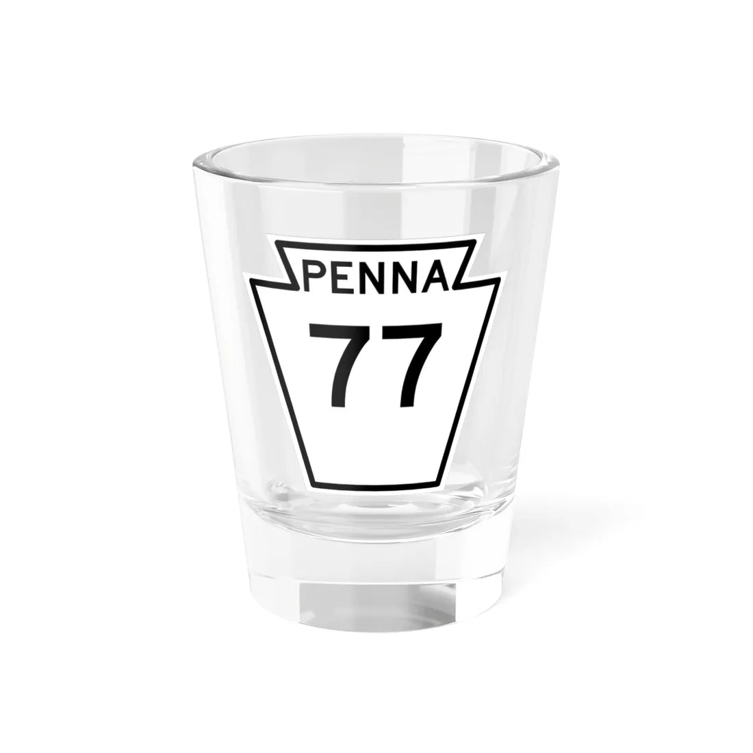PA-77 1948 (Pennsylvania) (Road Sign) Shot Glass 1.5oz 1.5oz - Go Mug Yourself