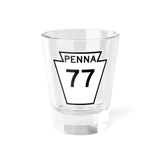 PA-77 1948 (Pennsylvania) (Road Sign) Shot Glass 1.5oz 1.5oz - Go Mug Yourself