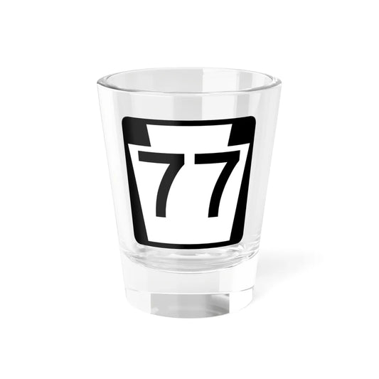 PA-77 (Pennsylvania) (Road Sign) Shot Glass 1.5oz 1.5oz - Go Mug Yourself