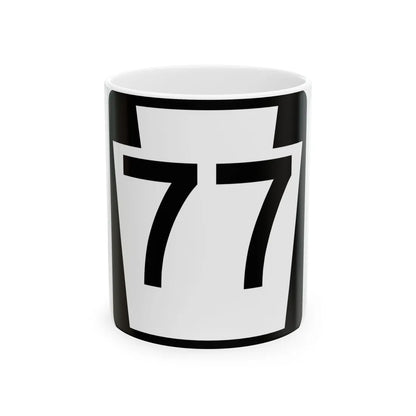 PA-77 (Pennsylvania) (Road Sign) White Coffee Mug 11oz - Go Mug Yourself
