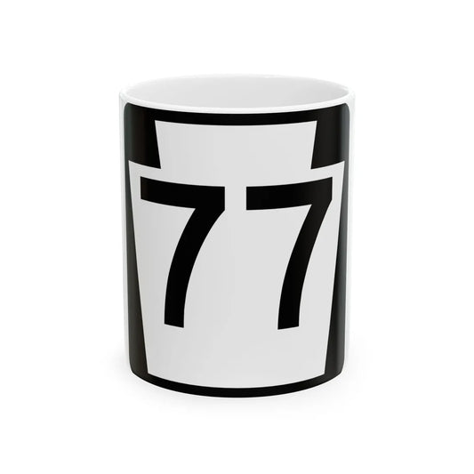 PA-77 (Pennsylvania) (Road Sign) White Coffee Mug 11oz - Go Mug Yourself