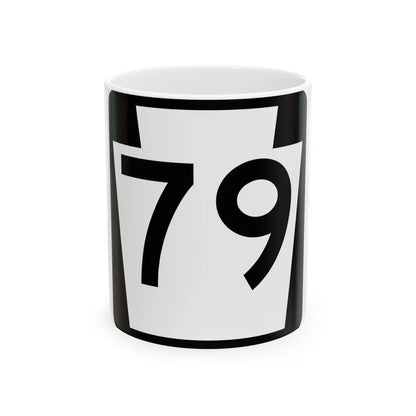 PA-79 (Pennsylvania) (Road Sign) White Coffee Mug 11oz - Go Mug Yourself