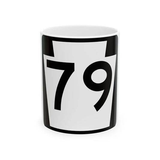 PA-79 (Pennsylvania) (Road Sign) White Coffee Mug 11oz - Go Mug Yourself