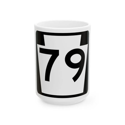 PA-79 (Pennsylvania) (Road Sign) White Coffee Mug 15oz - Go Mug Yourself