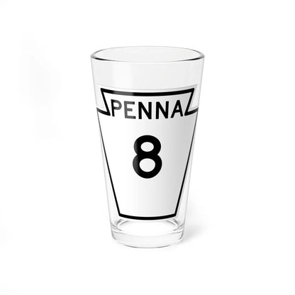 PA-8 1948 (Pennsylvania) (Road Sign) Pint Glass 16oz 16oz - Go Mug Yourself