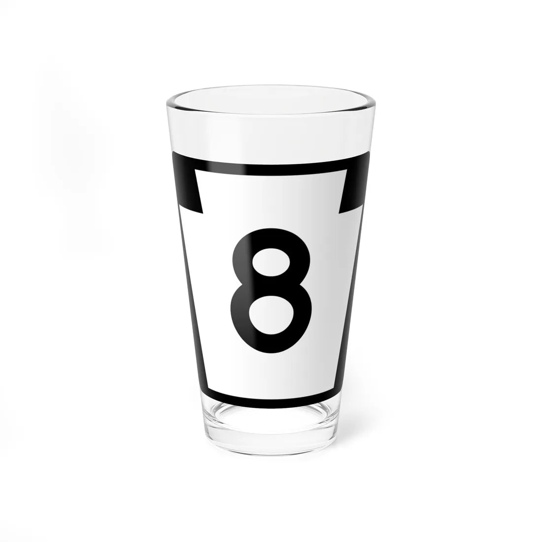 PA-8 (Pennsylvania) (Road Sign) Pint Glass 16oz 16oz - Go Mug Yourself