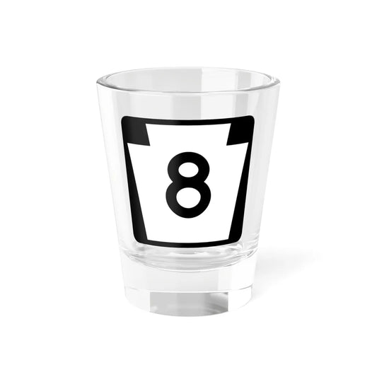 PA-8 (Pennsylvania) (Road Sign) Shot Glass 1.5oz 1.5oz - Go Mug Yourself