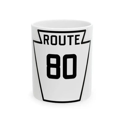 PA-80 1926 (Pennsylvania) (Road Sign) White Coffee Mug 11oz - Go Mug Yourself