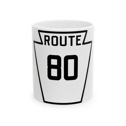 PA-80 1926 (Pennsylvania) (Road Sign) White Coffee Mug 11oz - Go Mug Yourself