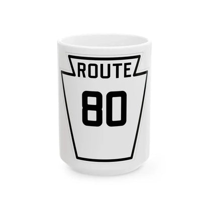 PA-80 1926 (Pennsylvania) (Road Sign) White Coffee Mug 15oz - Go Mug Yourself
