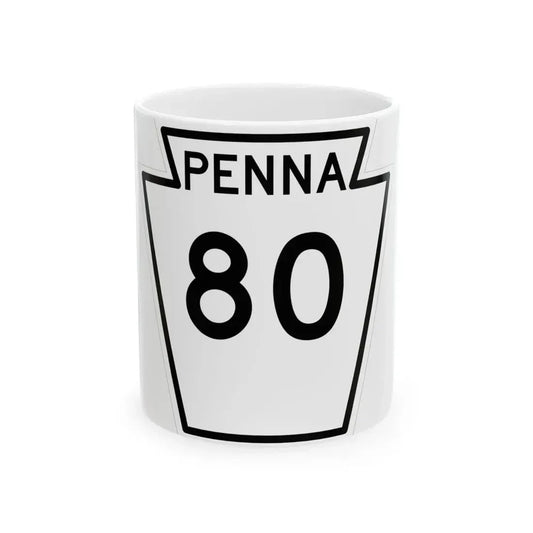 PA-80 1948 (Pennsylvania) (Road Sign) White Coffee Mug 11oz - Go Mug Yourself
