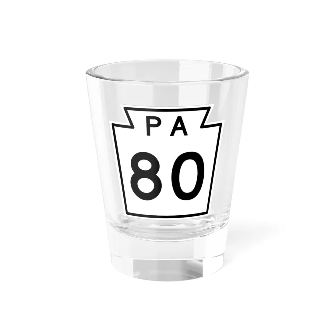 PA-80 1960 (Pennsylvania) (Road Sign) Shot Glass 1.5oz 1.5oz - Go Mug Yourself