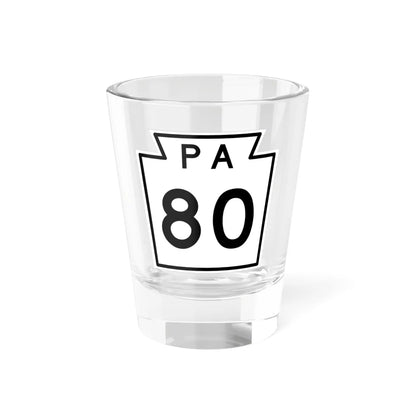 PA-80 1960 (Pennsylvania) (Road Sign) Shot Glass 1.5oz 1.5oz - Go Mug Yourself