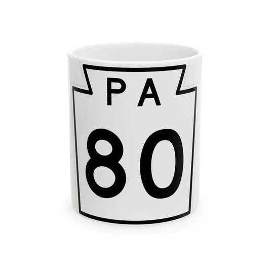 PA-80 1960 (Pennsylvania) (Road Sign) White Coffee Mug 11oz - Go Mug Yourself