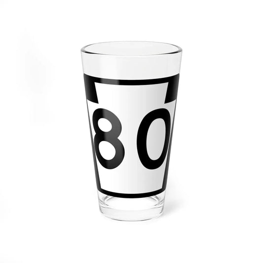 PA-80 (Pennsylvania) (Road Sign) Pint Glass 16oz 16oz - Go Mug Yourself