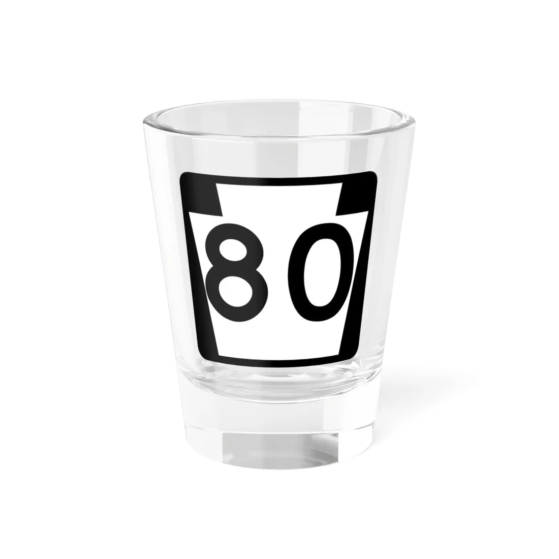 PA-80 (Pennsylvania) (Road Sign) Shot Glass 1.5oz 1.5oz - Go Mug Yourself