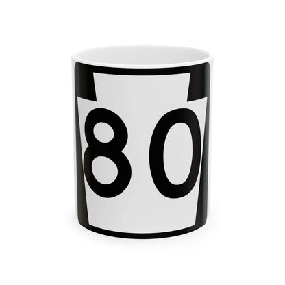 PA-80 (Pennsylvania) (Road Sign) White Coffee Mug 11oz - Go Mug Yourself