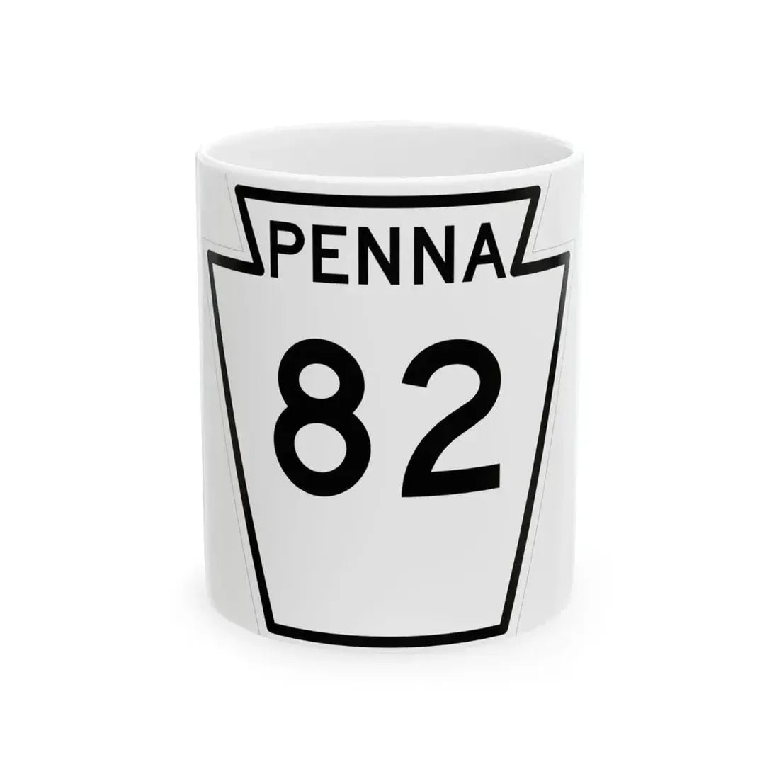 PA-82 1948 (Pennsylvania) (Road Sign) White Coffee Mug 11oz - Go Mug Yourself