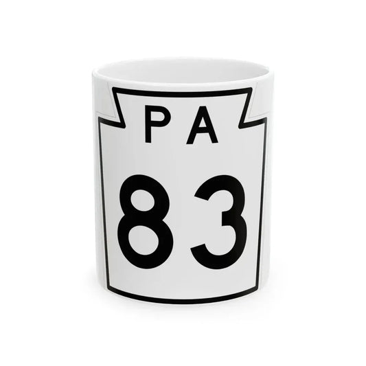 PA-83 1960 (Pennsylvania) (Road Sign) White Coffee Mug 11oz - Go Mug Yourself