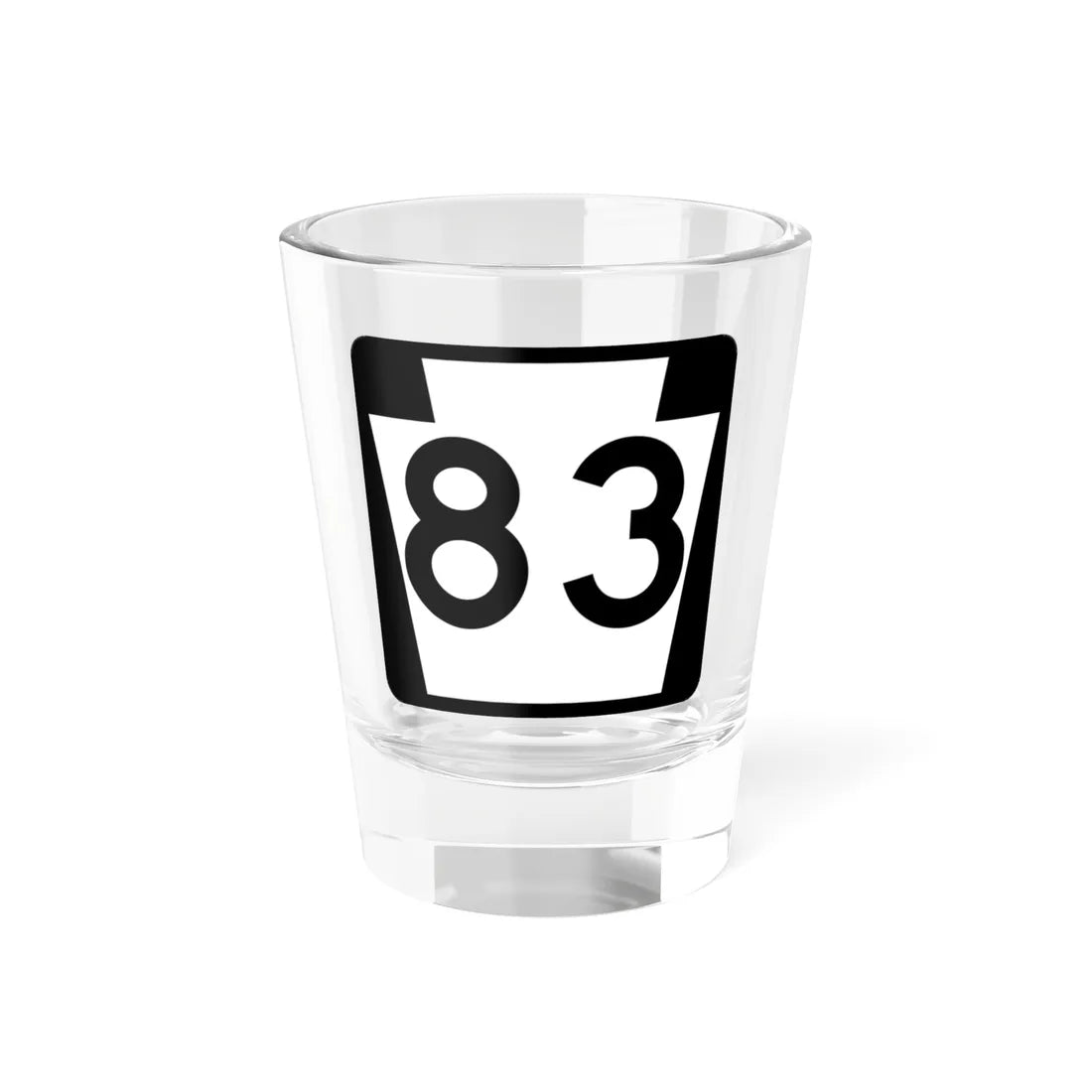 PA-83 (Pennsylvania) (Road Sign) Shot Glass 1.5oz 1.5oz - Go Mug Yourself