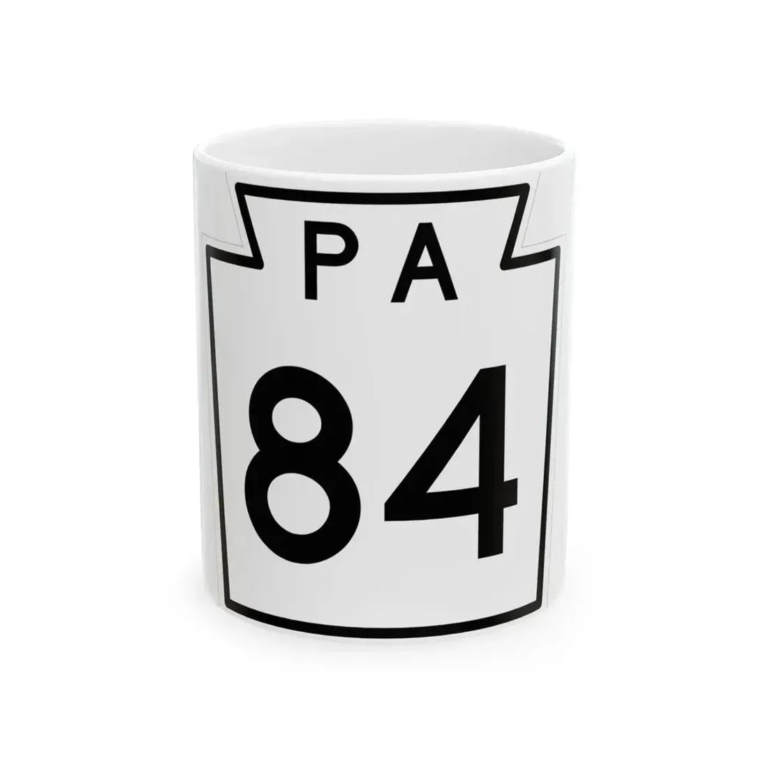 PA-84 1960 (Pennsylvania) (Road Sign) White Coffee Mug 11oz - Go Mug Yourself