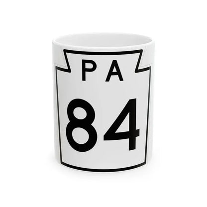 PA-84 1960 (Pennsylvania) (Road Sign) White Coffee Mug 11oz - Go Mug Yourself