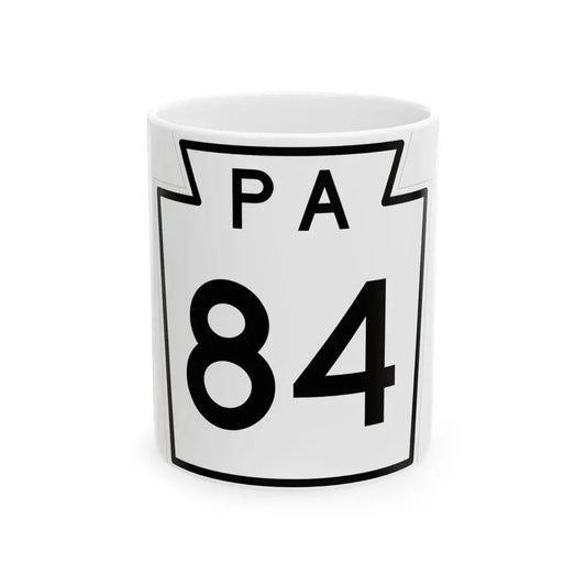 PA-84 1960 (Pennsylvania) (Road Sign) White Coffee Mug 11oz - Go Mug Yourself