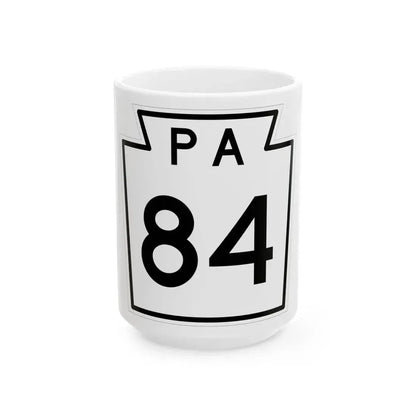 PA-84 1960 (Pennsylvania) (Road Sign) White Coffee Mug 15oz - Go Mug Yourself