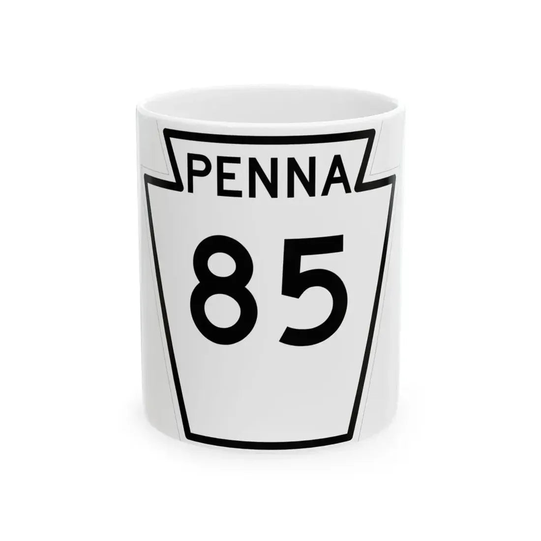 PA-85 1948 (Pennsylvania) (Road Sign) White Coffee Mug 11oz - Go Mug Yourself