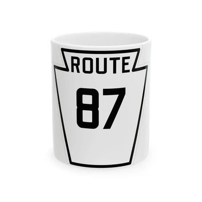 PA-87 1926 (Pennsylvania) (Road Sign) White Coffee Mug 11oz - Go Mug Yourself