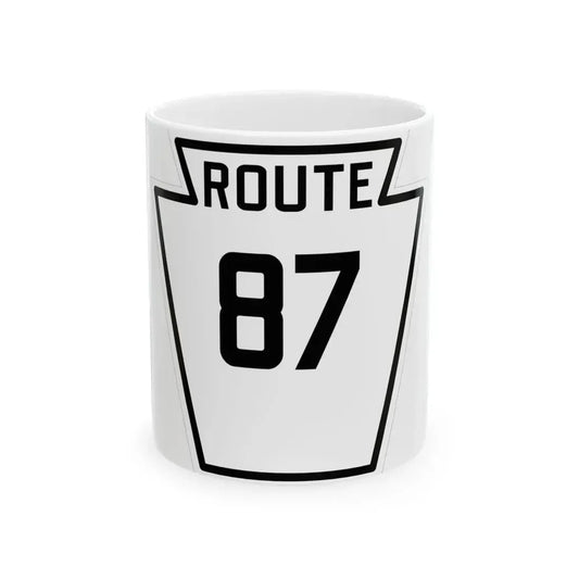 PA-87 1926 (Pennsylvania) (Road Sign) White Coffee Mug 11oz - Go Mug Yourself