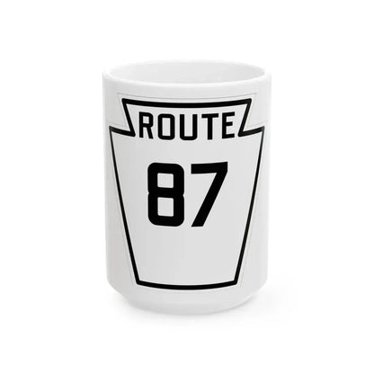 PA-87 1926 (Pennsylvania) (Road Sign) White Coffee Mug 15oz - Go Mug Yourself
