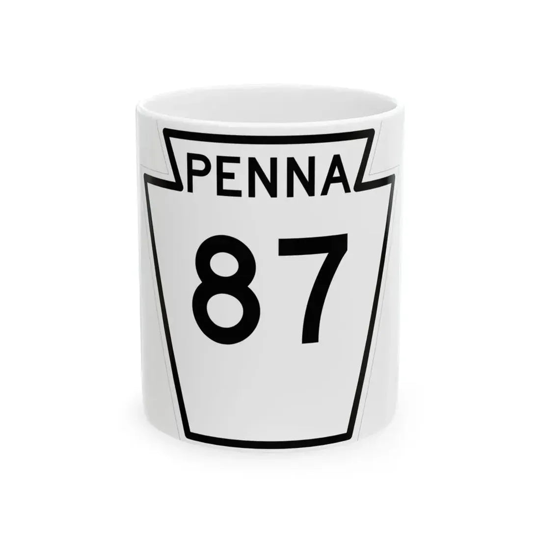 PA-87 1948 (Pennsylvania) (Road Sign) White Coffee Mug 11oz - Go Mug Yourself