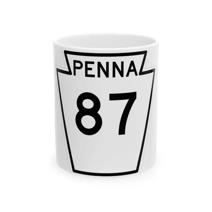 PA-87 1948 (Pennsylvania) (Road Sign) White Coffee Mug 11oz - Go Mug Yourself