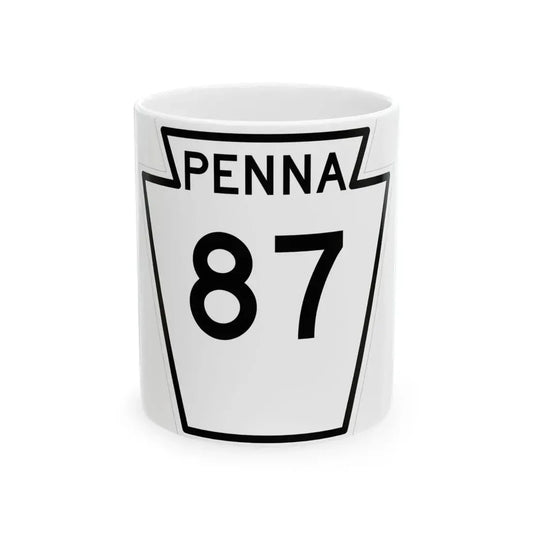 PA-87 1948 (Pennsylvania) (Road Sign) White Coffee Mug 11oz - Go Mug Yourself