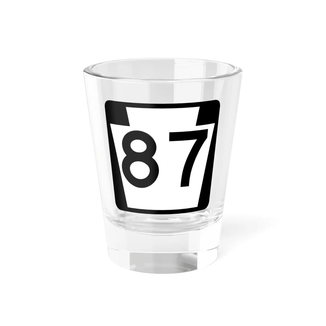 PA-87 (Pennsylvania) (Road Sign) Shot Glass 1.5oz 1.5oz - Go Mug Yourself