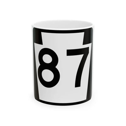 PA-87 (Pennsylvania) (Road Sign) White Coffee Mug 11oz - Go Mug Yourself