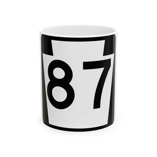 PA-87 (Pennsylvania) (Road Sign) White Coffee Mug 11oz - Go Mug Yourself