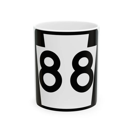PA-88 (Pennsylvania) (Road Sign) White Coffee Mug 11oz - Go Mug Yourself