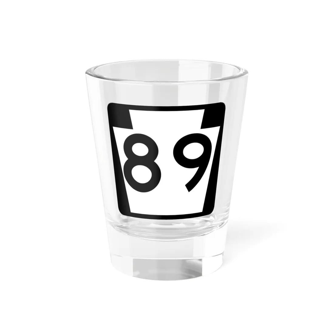 PA-89 (Pennsylvania) (Road Sign) Shot Glass 1.5oz 1.5oz - Go Mug Yourself